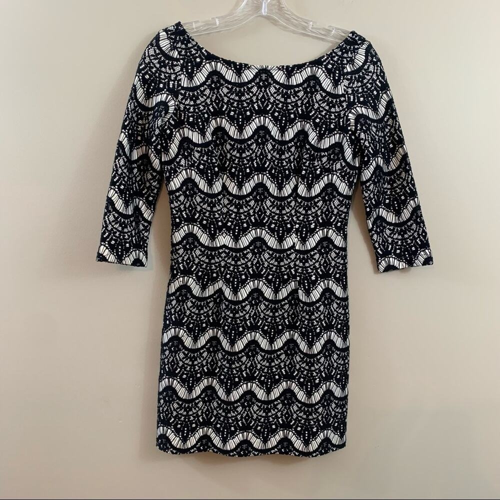 Lilly Pulitzer Black Crochet Overlay Bodycon Dress